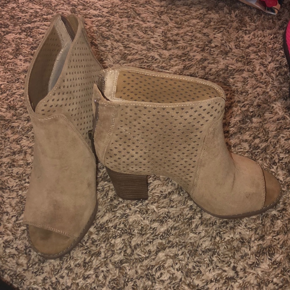 Lucky Brand Suede Open Toe Bootie